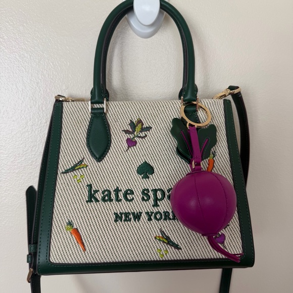 kate spade Handbags - KATE SPADE Ellie Harvest Embroidered Small Tote & 3d Beet Vegetable Keychain